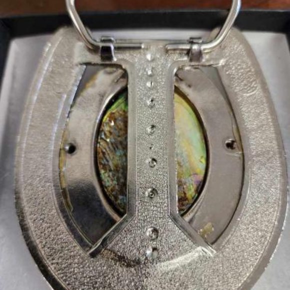 Custom Made Abalone Shell  Belt Buckle Vintage Western Style - Picture 5 of 6